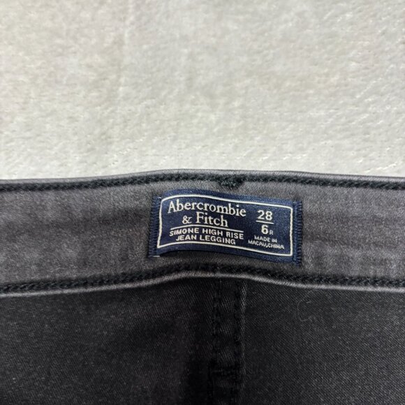NEW Abercrombie & Fitch Size 28 6R Simone High Rise Ankle Jeans Gray Stretch $78 - Picture 5 of 8